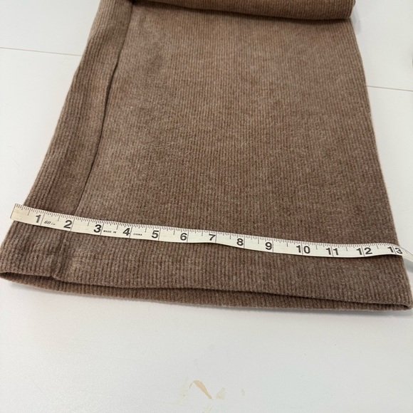 NWT Zara Wide Leg High Rise Knit Pants Women’s L Tall Fleece Cotton Winter Brown - Picture 12 of 12